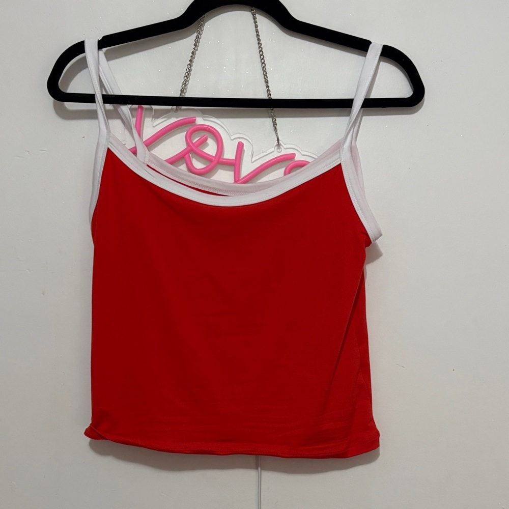 Ardene Red Camisole with White Trim